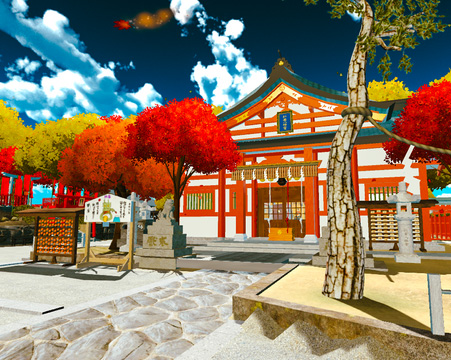 3DCGで制作された紅葉八幡宮の画像
